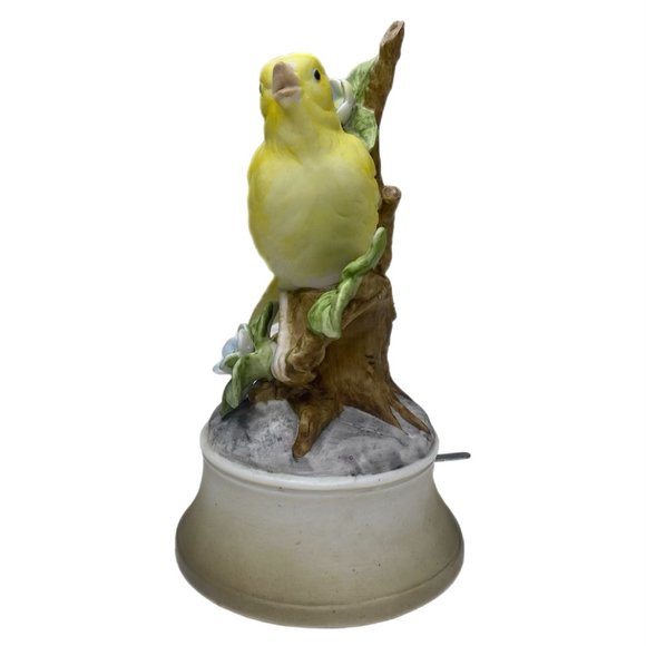 Yellow Canary on Limb Shafford Music Box Figurine Vintage - Picture 2 of 11